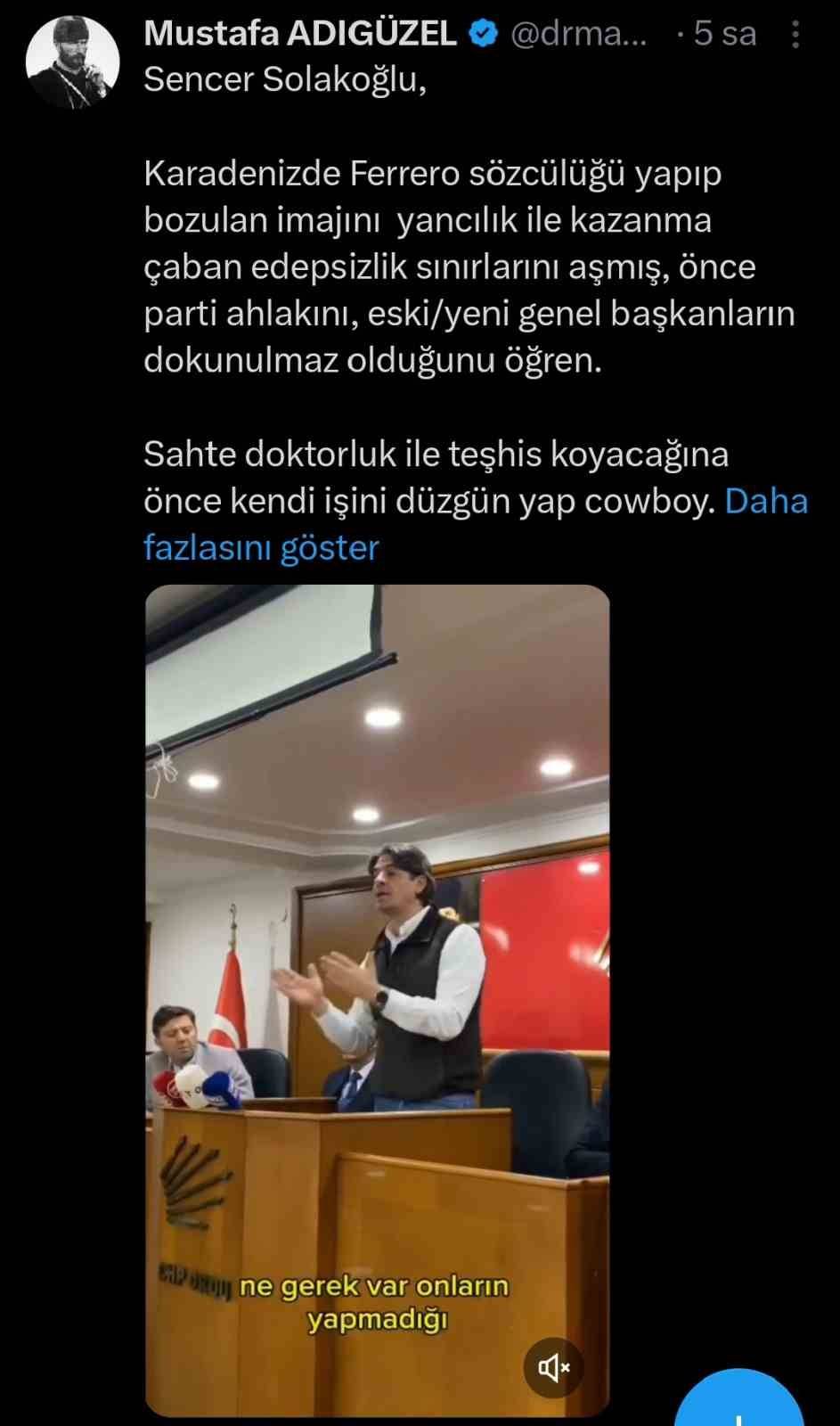 CHP karıştı: Milletvekili vekil Adıgüzel’den Sencer Solakoğlu’na tepki