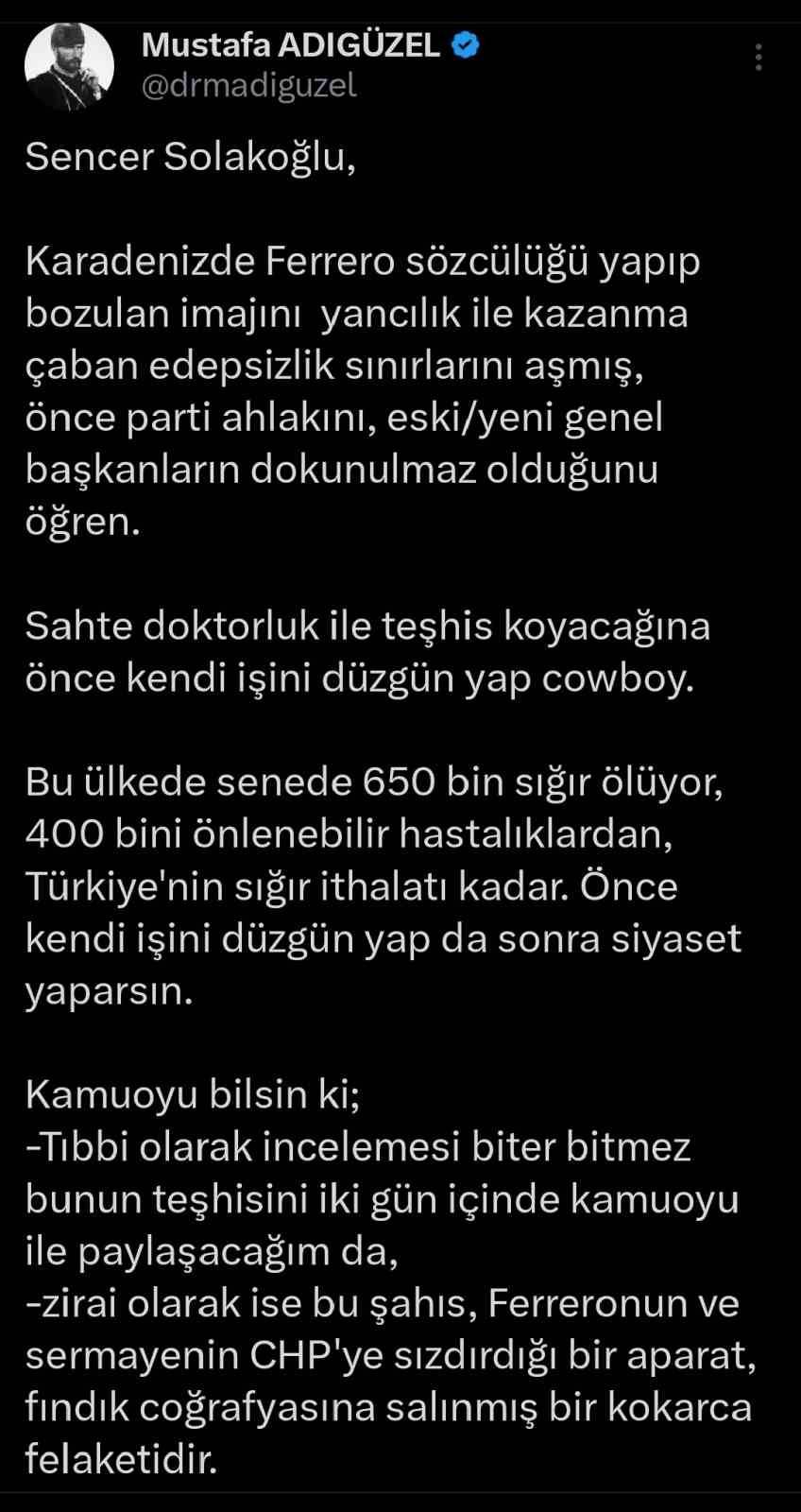 CHP karıştı: Milletvekili vekil Adıgüzel’den Sencer Solakoğlu’na tepki