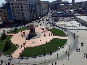 Taksim Meydanı'nın son hali havadan görüntülendi