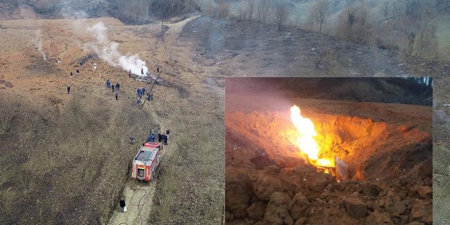 Doğal gaz dağıtım hattında yangın