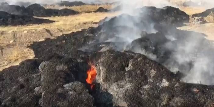 Konya'da 5 bin balya saman alev alev yandı