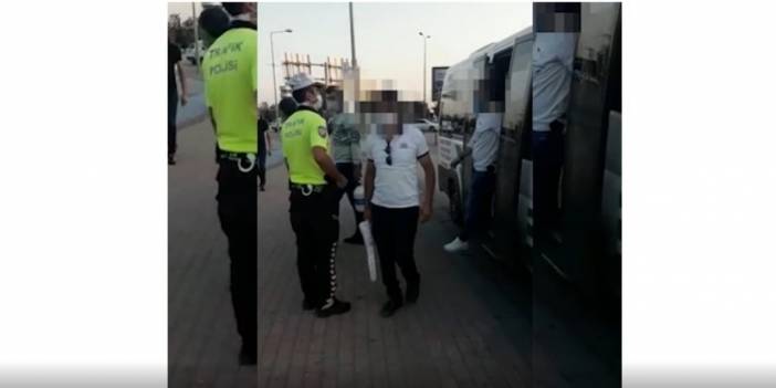 Konya'da Kovid-19 tedbirlerine uymayan iki minibüs sürücüsüne ceza kesildi