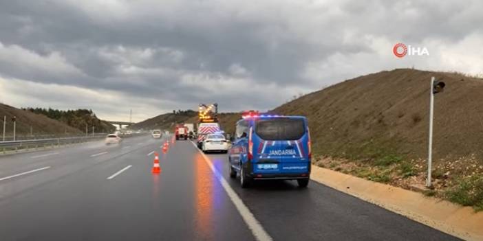 Kuzey Marmara Otoyolu'nda Trafik Kazası, Otomobil Takla Attı: 4 Yaralı