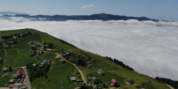 Trabzon'un yaylalarından eşsiz bulut denizi manzaraları